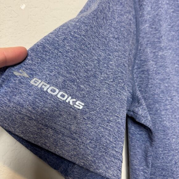 Brooks Marathon Performance Running Logo Blue Heathered T-shirt Men’s XL - Picture 6 of 7